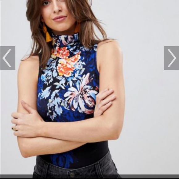 NWT Free People Pixie Bodysuit Floral Black XS - Picture 3 of 4